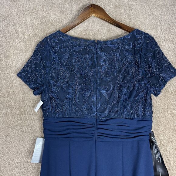 JS Collections‎ Celia Mermaid Gown Size 8 Dress Navy Beaded Wedding Formal NEW - Picture 12 of 16